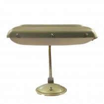 DESK LAMP-Vintage Brass Industrial w/(3) Stars on Hooded Lamp
