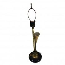 TABLE LAMP-Vintage Brass Lamp w/(2)Adjustable Tulip Lights