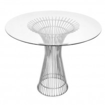 SIDE TABLE-Platner Inspired | Chrome | Glass Top