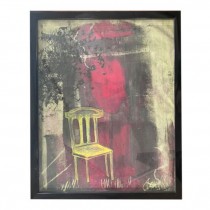 FRAMED ABSTRACT YELLOW CHAIR