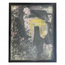 FRAMED ABSTRACT YELLOW TABLE
