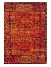 RUG-(6'7"x 9')Orange Hamadan Rug