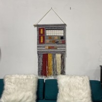 WALL TAPESTRY-Color Block |Tassel Accents