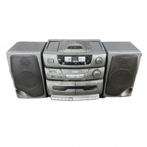 RADIO-Silver RCA CD & Tape Player w|Speakers