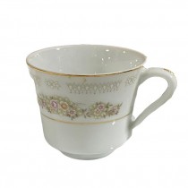 CUP-White Diamond China "Charlene" Pattern-Floral w/Gold Trim