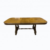 DINING TABLE-Fruitwood w/Carved Base