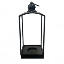 LANTERN-14.5"H Black Metal Arched Top Glassless Lantern