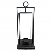 LANTERN-Black Metal Wire Framed Glassless Lantern