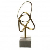 SCULPTURE-Brass Infinity Knot on Marble Base