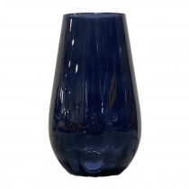 VASE-Navy Blue Tall Teardrop Glass Vase