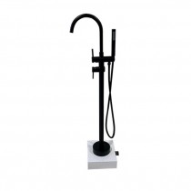 FAUCET-Contemporary Matte Black Freestanding Tub Faucet w/2 Handles