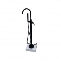 FAUCET-Contemporary Matte Black Freestanding Tub Faucet w/1 Handle