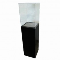 PEDESTAL-Acrylic Top w/Black Laminate Base-56H