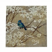 PAINTING-White Flowers w/Blue Bird on Branch