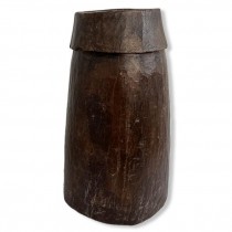 VASE-19.25"H Raw Dark Wooden Vase