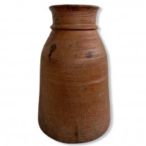 VASE-18.75"H Wooden Vase w/Ridged Lines