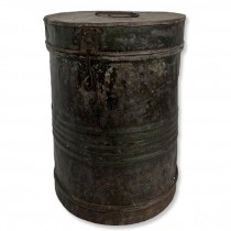 CANISTER-Rusted Round Metal Storage Canister