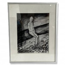 FRAMED ART-Lonely Girl Sketch