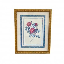 PRINT-3 Poppies w/ Blue Boarder & Gold Frame