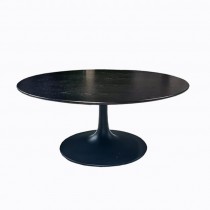 (40370546) COFFEE TABLE-MCM Black Wood Top w/Black Matte Pedestal Base