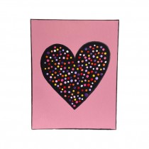 (8521PJ23)PAINTING-Pink Polkadot Heart |Acrylic on Canvas