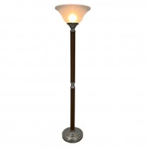 (60090412)Leather Wrapped Column Torchiere