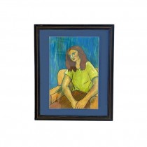 (LWCA0126)Cleared Art-Sad Woman in Yellow Shirt