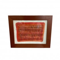 (LWCA0133)CLEARED ART-Abstract Red Rectangle w/Multi Lines