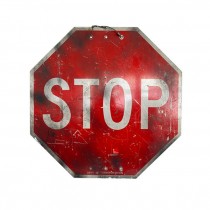 (83150189)SIGN-Distressed 30"D "Stop" Sign