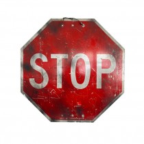 (83150189)SIGN-Distressed 30"D "Stop" Sign