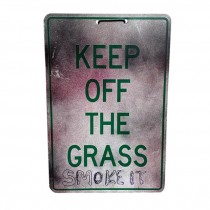 (83150196)SIGN-White Distressed "Keep Off The Grass" Vandalized