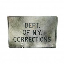 (83150197)SIGN-Distressed White "Dept. of NY Corrections"