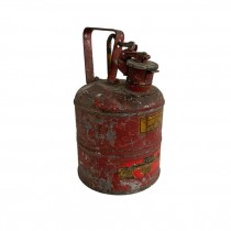 (25390009)GAS CAN-Vintage Justrite Distressed Red Safety Can w/Handle