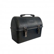 (25180018)LUNCH BOX-Vintage Stanley Distressed Black Metal Box