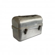 (25180020)LUNCH BOX-Vintage Industrial Chrome Lunch Box
