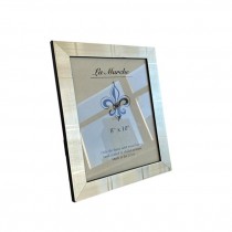 (52200428)PICTURE FRAME-Brushed Nickel Frame w| Decorative Lines