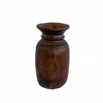 (52571063)VASE-Tall Wooden Vase w|Wide Lid-12.25"H
