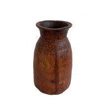 (52571064)VASE-Red Wooden Vase-10.5"H