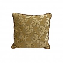 (50061164)THROW PILLOW-Muted Gold Tapestry Pillow w|Cord Trim