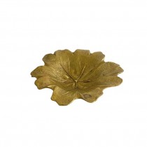 (256777070)DECORATIVE DISH-Gold Metal Leaf Dish