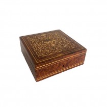(52410679)BOX w|LID-Wooden Box w|Classical Inlay