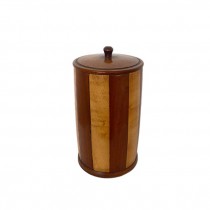 (25320136)CONTAINER w|LID-Two Toned Wooden Cylinder Jar