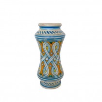 (52571071)VASE-Blue/Yellow/White Moroccan Inspired w|Infinity Pattern