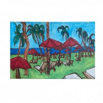 (HDEW0097)CANVAS-Sea of Red Umbrellas Painting