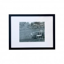(HDEW0111)FRAMED PHOTOGRAPHY-Blk/Wht Photo-Lonely White Chair by Trail