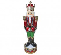 (52900352)NUTCRACKER-3' White Hair w|Beard & LED Lights