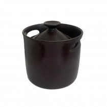 (25480067)POT w|LID-Dark Brown Oven Stove Lidded Pot Dish