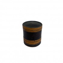 (25320138)CONTAINER w|LID-Black Lacquered Twine Jar w|Natural Twine Decor