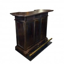 (41000071)BAR-Dark Wood Panel Bar w|Gold Footrest