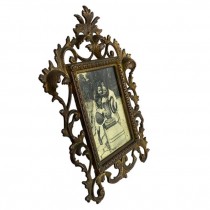 (52200446)PICTURE FRAME-Antique Rectangular Ornate Brass Frame